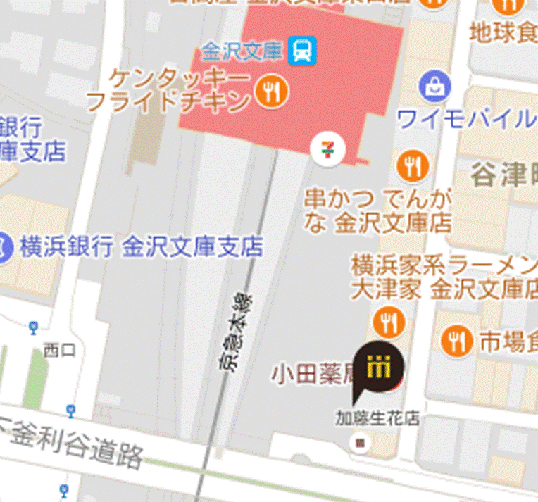 金沢文庫店地図